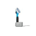 OXO Soap Dispensing Dish Brush Storage Set: Nylon Scrub Brush for Multi-Surface Cleaning, Black - Image 4