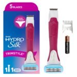 Schick Hydro Silk TrimStyle Women's Razor with Bikini Trimmer - 1 Razor Handle & 1 Refill: 5 Blades, Battery Powered