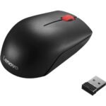 Lenovo Essential Compact Wireless Mouse Black - Ambidextrous design - Radio Frequency - 2.4 GHz Wireless via Nano USB - 1000 dpi - 3 Button(s)