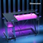 Qwatto 40'' Black Gaming Desk Small Space L Shaped Computer Table with Monitor Stand 3 Tier Storage Shelves Carbon Fiber Gamer - Image 5