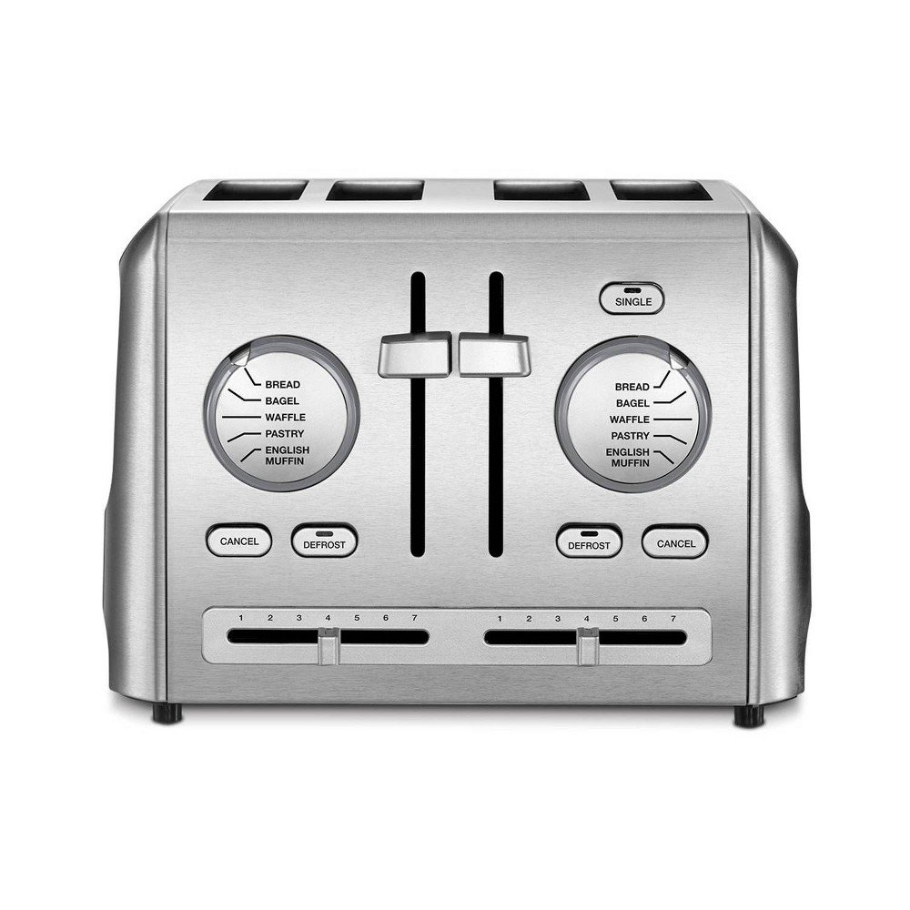 GUEST_ec610619-448b-409c-9239-5806a9033e0e Cuisinart 4-Slice Custom Select Toaster - Silver - CPT-640P1: Stainless Steel, Defrost & Bagel Options, Adjustable Browning - Image 1
