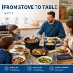 Nonstick Ceramic Cookware Set for Induction - Pots & Pans Set with Frying Pans, Saucepans, Stockpot, Steamer & Utensils - Image 5