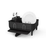 simplehuman Compact Kitchen Dish Drying Rack with Swivel Spout Stainless Steel