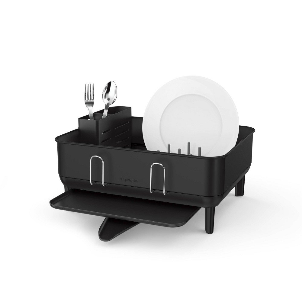 GUEST_ee8ac6f3-e487-43e7-9db1-005373097e83 simplehuman Compact Kitchen Dish Drying Rack with Swivel Spout Stainless Steel - Image 1