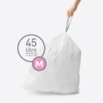 simplehuman Code M 200 Count, Genuine Custom Fit Liners, Drawstring Trash Bags in Dispenser Packs, 30-35 Liter / 8-9 Gallon, White - Image 4