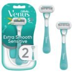 Venus Extra Smooth Sensitive 5-Blade Women's Disposable Razors - 2ct: 5 Blades, Whole Body Use, Manual Power, Not Travel Size