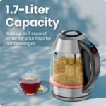 Chefman 1.7L Dual-Glass Electric Kettle with Tea Infuser & Adjustable Temperature - Image 4
