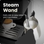 Chefman CraftBrew Espresso Machine w/ Steam Wand and Touch Controls – Black - Image 5