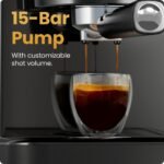 Chefman CraftBrew Espresso Machine w/ Steam Wand and Touch Controls – Black - Image 3