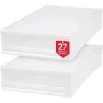 IRIS USA Plastic Under Bed Storage Containers
