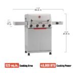 Monument Grills 4 Burner Propane Gas Grill with Broil Zone, 49000 BTU Stainless Steel BBQ Grill with Side Burner & Storage for Backyard, M2-415BZ - Image 3