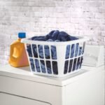 1.25bu Laundry Basket White - Brightroom™: Plastic Clothes Hamper with Built-In Handles, Medium Size, Portable Storage - Image 2