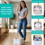 True & Tidy True Clean Spin Self Cleaning Mop & Bucket System: Stainless Steel, Aluminum, Microfiber Materials - Image 4