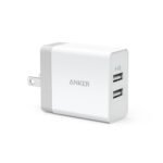 Anker 2-Port PowerPort 24W Wall Charger - White: USB Wall Plug for Android & iPhone, Lightweight Design